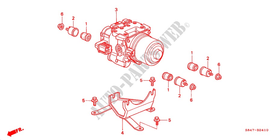 ABS MODULATOR (L4) for Honda ACCORD 2.3EXI 4 Doors 5 speed manual 2000