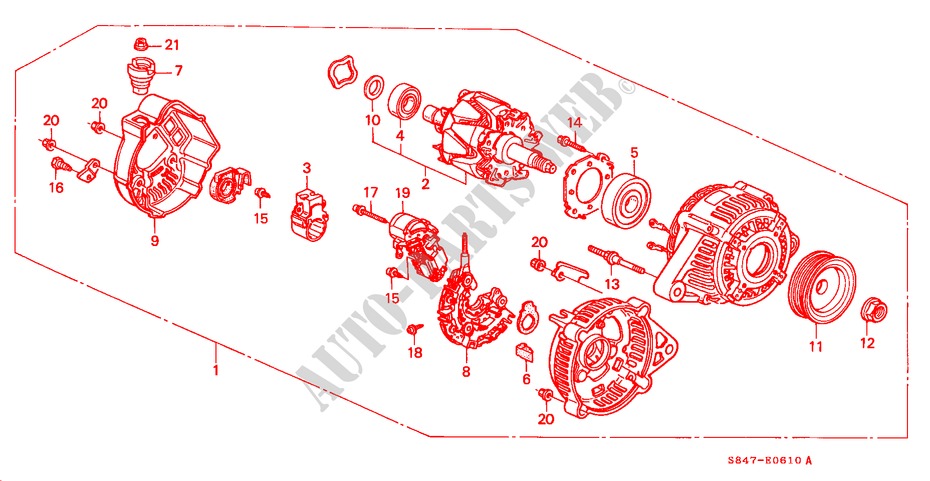 ALTERNATOR (DENSO) (L4) for Honda ACCORD 2.3VTI 4 Doors 5 speed manual 1999