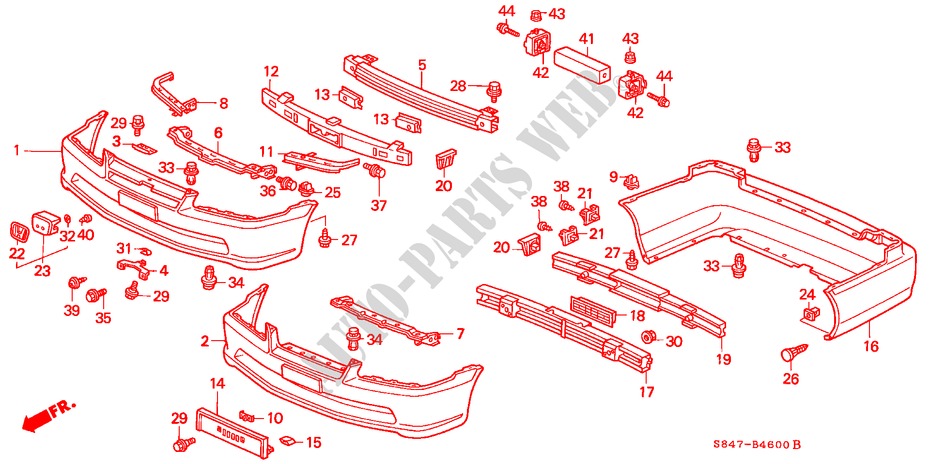 BUMPERS ( '00) for Honda ACCORD 2.3EXI 4 Doors 4 speed automatic 2000