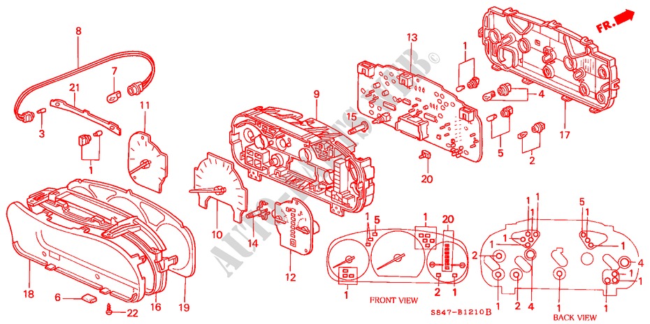 COMBINATION METER (NS) for Honda ACCORD 2.3EXI 4 Doors 5 speed manual 2000