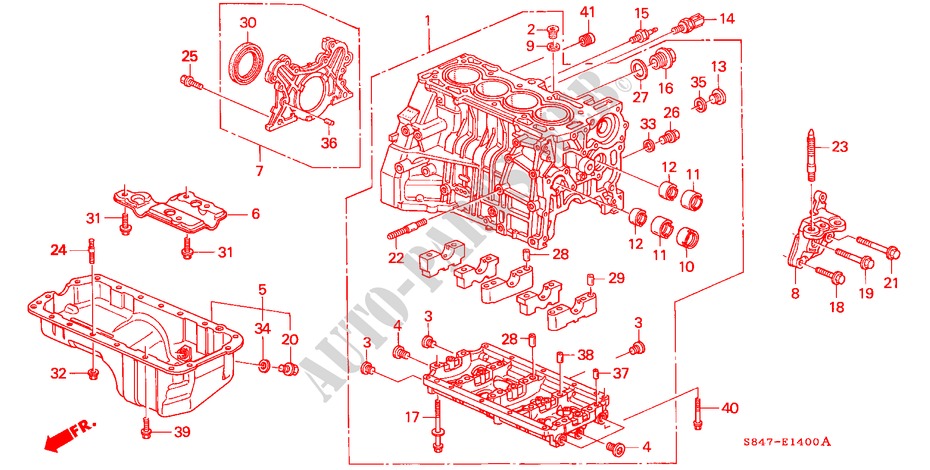 CYLINDER BLOCK/OIL PAN (L4) for Honda ACCORD 2.3VTI 4 Doors 5 speed manual 1999