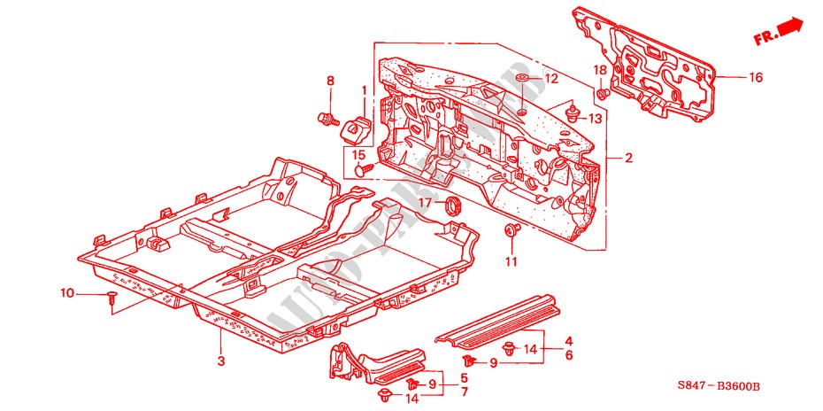 FLOOR MAT for Honda ACCORD 2.3EXI 4 Doors 5 speed manual 2000