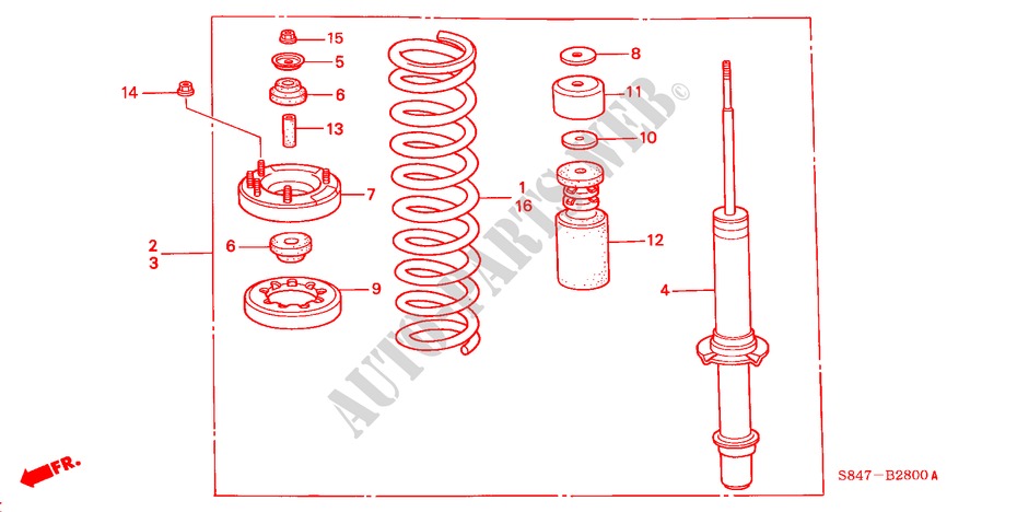 FRONT SHOCK ABSORBER for Honda ACCORD 2.3EXI 4 Doors 4 speed automatic 2000