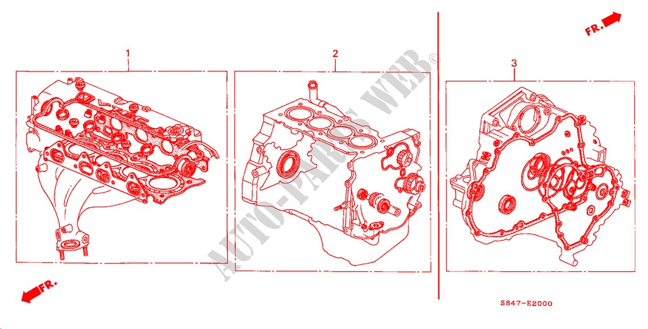 GASKET KIT (L4) for Honda ACCORD 2.3EXI 4 Doors 5 speed manual 2000