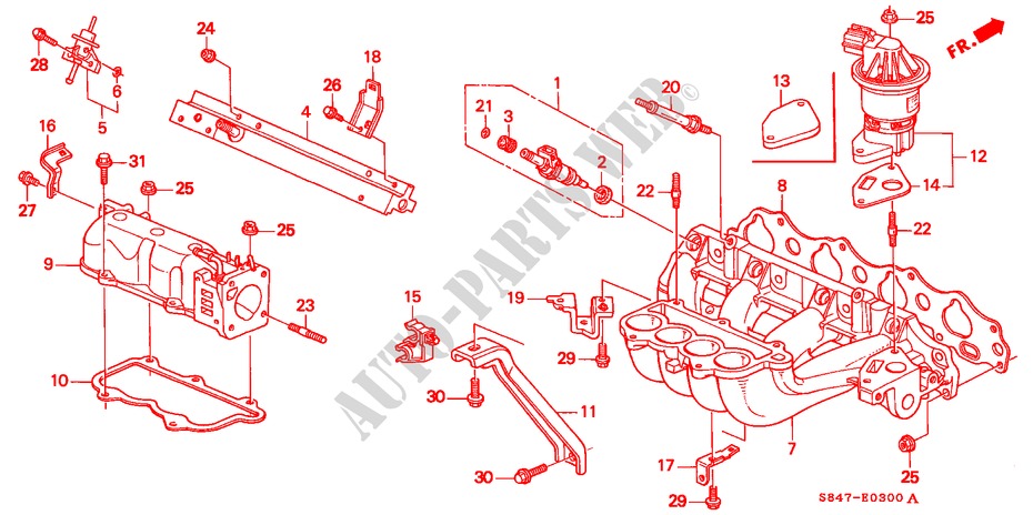 INTAKE MANIFOLD (L4) for Honda ACCORD 2.3EXI 4 Doors 5 speed manual 2000