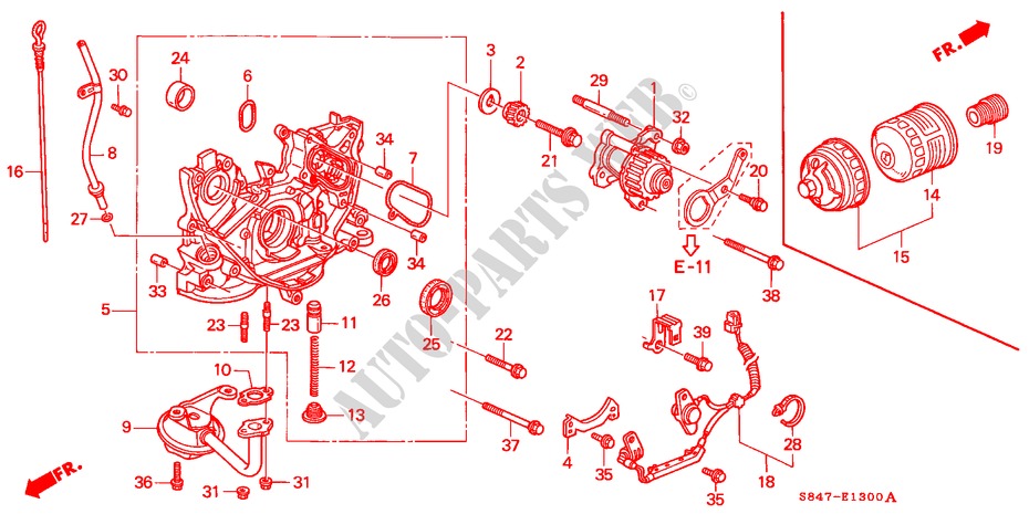 OIL PUMP/OIL STRAINER (L4) for Honda ACCORD 2.3LXI 4 Doors 5 speed manual 2001