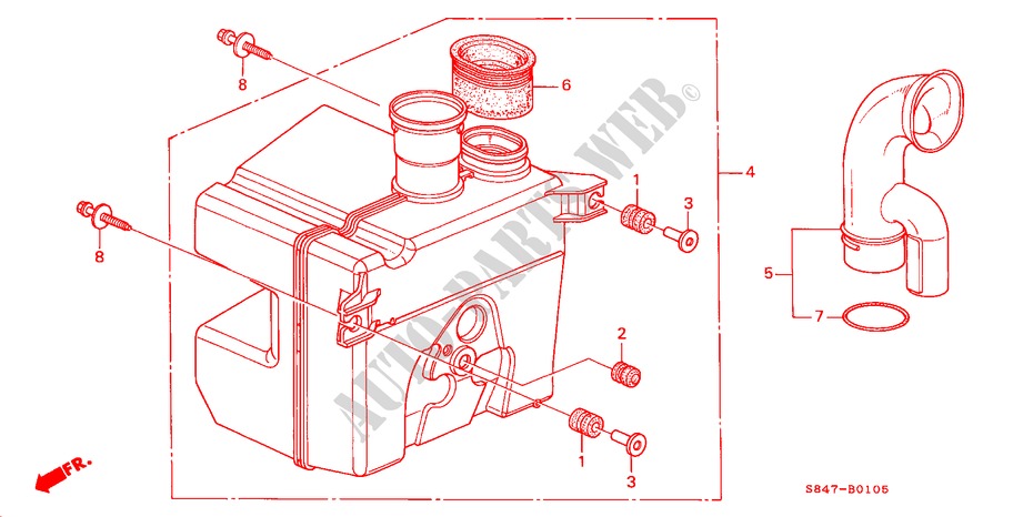 RESONATOR CHAMBER (L4) for Honda ACCORD 2.3EXI 4 Doors 5 speed manual 2000