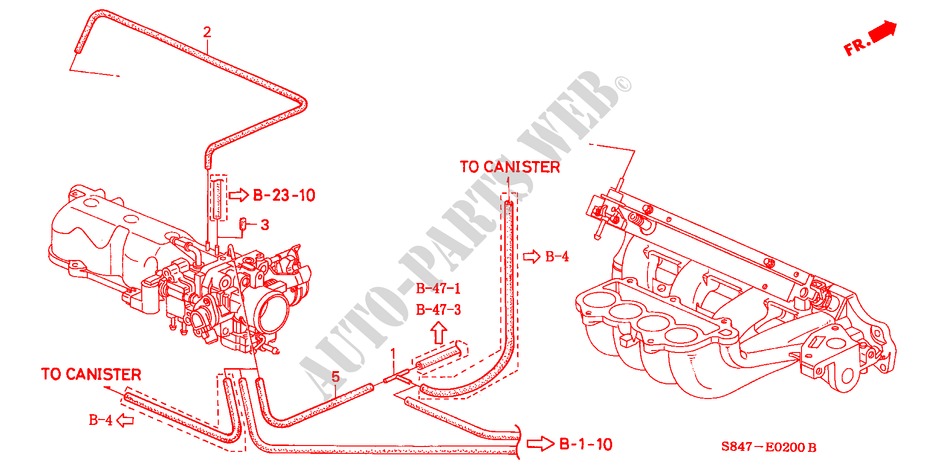 TUBING (L4) for Honda ACCORD 2.3EXI 4 Doors 5 speed manual 2000