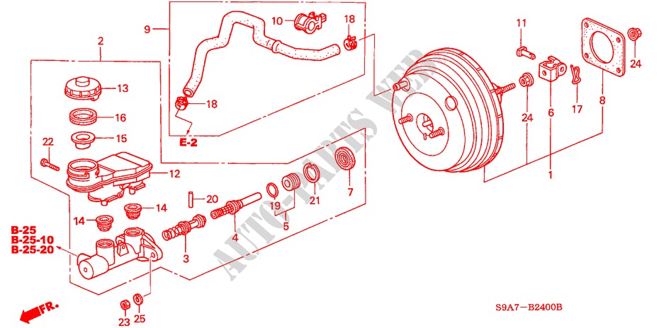 BRAKE MASTER CYLINDER/ MASTER POWER (LH) for Honda CR-V RV-I 5 Doors 5 speed manual 2005