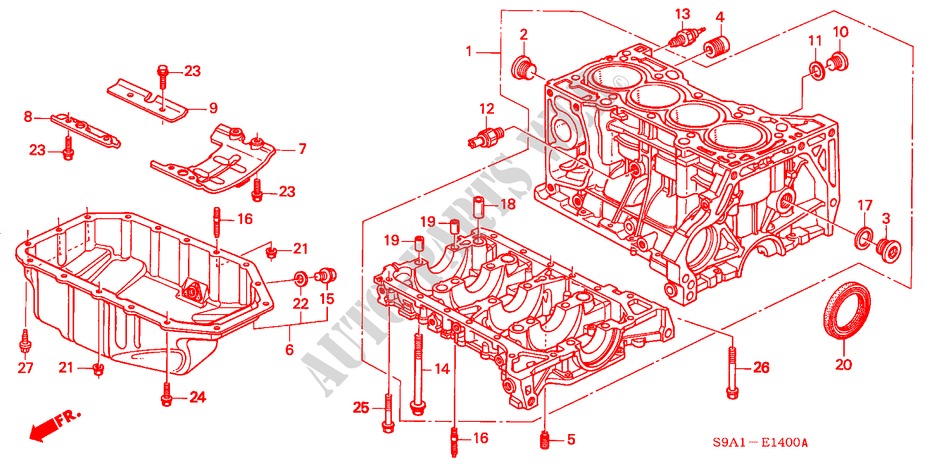 CYLINDER BLOCK/OIL PAN for Honda CR-V LS 5 Doors 5 speed manual 2003