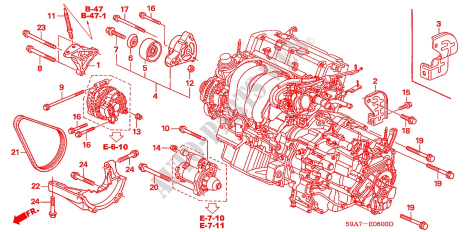 ENGINE MOUNTING BRACKET for Honda CR-V SE-E 5 Doors 5 speed manual 2005