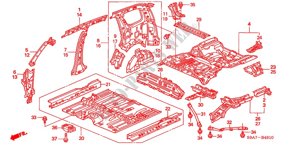 FLOOR/INNER PANELS for Honda CR-V LS 5 Doors 5 speed manual 2003