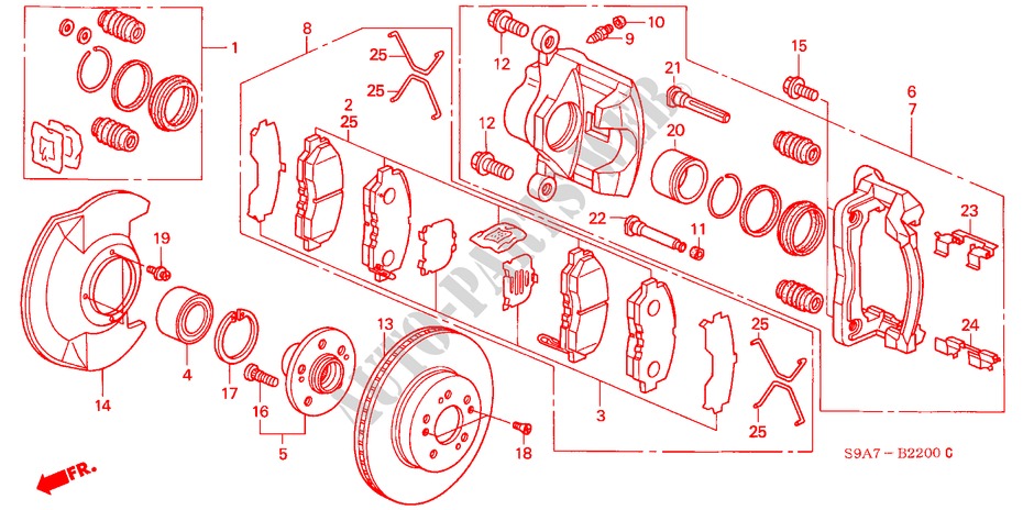 FRONT BRAKE for Honda CR-V RV-I 5 Doors 5 speed manual 2005