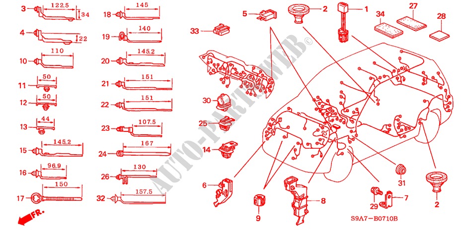 HARNESS BAND/BRACKET (LH) for Honda CR-V RV-I 5 Doors 5 speed manual 2005