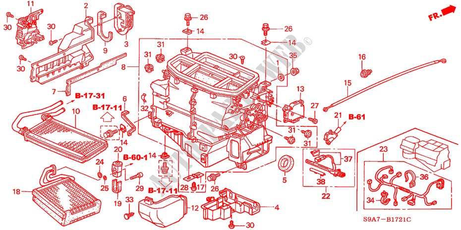 HEATER UNIT (RH) for Honda CR-V RV-I 5 Doors 5 speed manual 2003