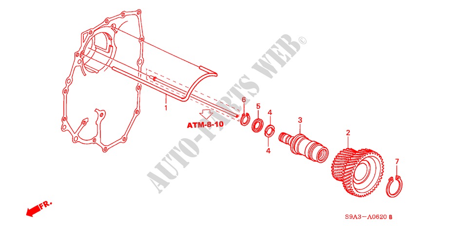 IDLE SHAFT (4AT) for Honda CR-V SE-S 5 Doors 4 speed automatic 2002