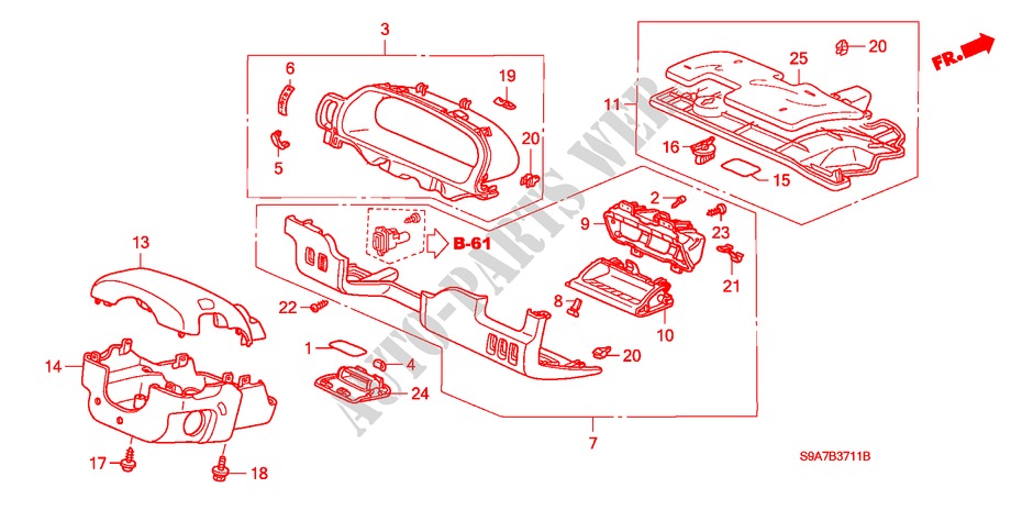 INSTRUMENT PANEL GARNISH (RH)(DRIVER SIDE) for Honda CR-V RV-I 5 Doors 5 speed manual 2005