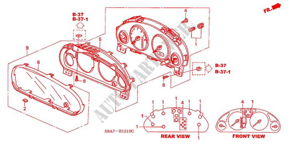 METER COMPONENTS (NS) ( '04) for Honda CR-V ES 5 Doors 4 speed automatic 2003