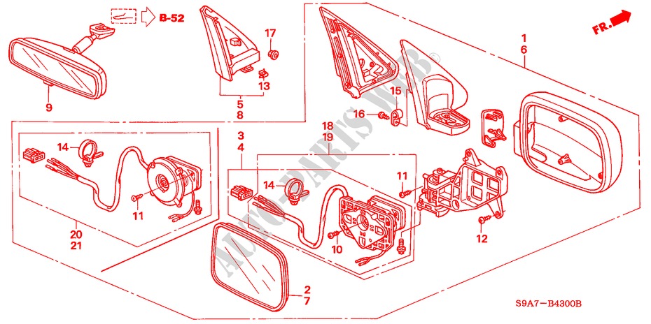 MIRROR for Honda CR-V EXECUTIVE 5 Doors 5 speed manual 2005