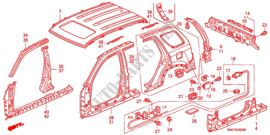 OUTER PANELS/ROOF PANEL for Honda CR-V RV-I 5 Doors 5 speed manual 2005