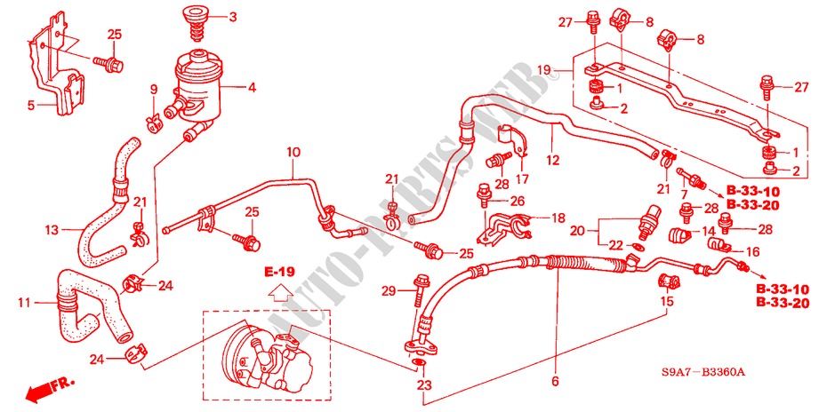 PS LINES LH STEERING BRAKE SUSPENSION RV I 2003 CR V Honda cars # HONDA 2003 Honda Crv Brake Line Diagram