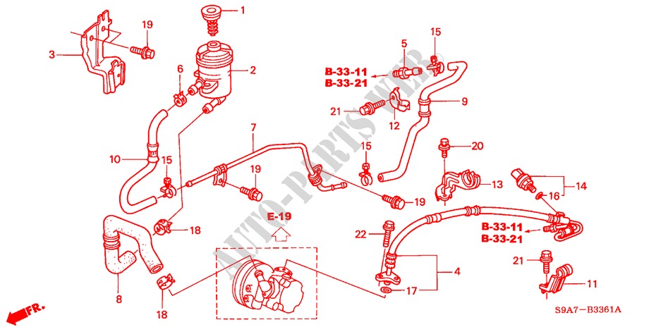 P.S. LINES (RH) for Honda CR-V SE-S 5 Doors 5 speed manual 2004
