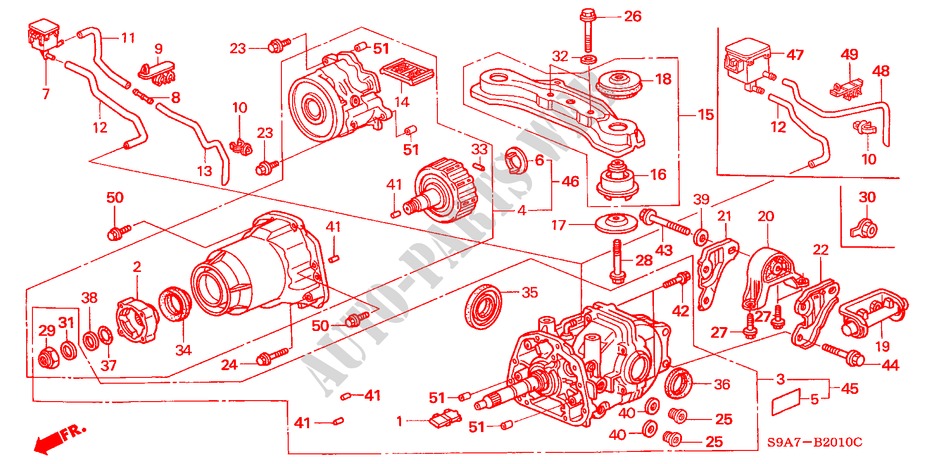 REAR DIFFERENTIAL/MOUNT for Honda CR-V RV-I 5 Doors 5 speed manual 2005