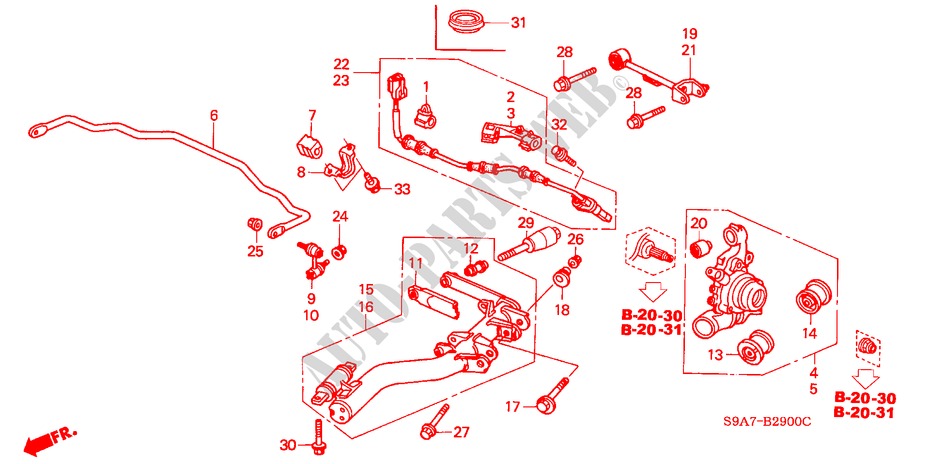 REAR LOWER ARM for Honda CR-V LS 5 Doors 5 speed manual 2004