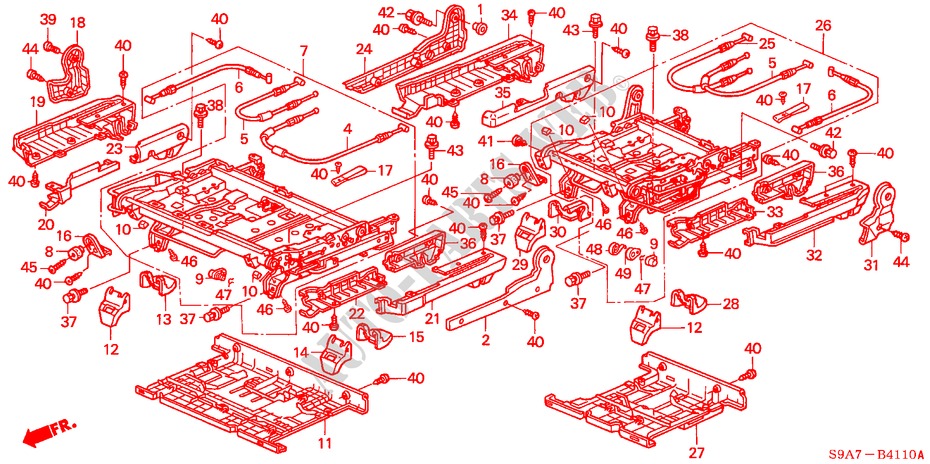REAR SEAT COMPONENTS for Honda CR-V LS 5 Doors 5 speed manual 2003