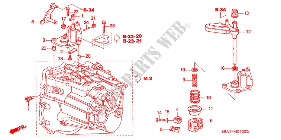 SHIFT ARM for Honda CR-V RV-I 5 Doors 5 speed manual 2005