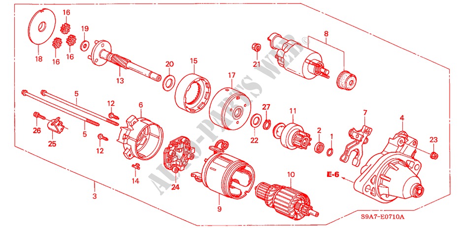 STARTER MOTOR (DENSO) for Honda CR-V ES 5 Doors 5 speed manual 2002
