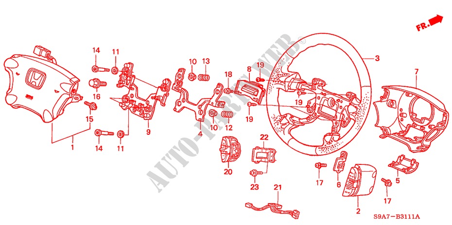 STEERING WHEEL (SRS) (2) for Honda CR-V RV-I 5 Doors 5 speed manual 2005