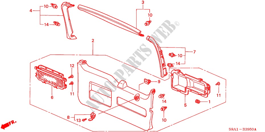 TAILGATE LINING for Honda CR-V SE-S 5 Doors 4 speed automatic 2002