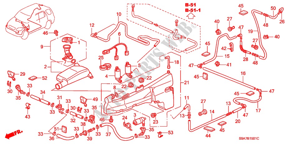 WINDSHIELD WASHER (2) for Honda CR-V LS 5 Doors 5 speed manual 2003