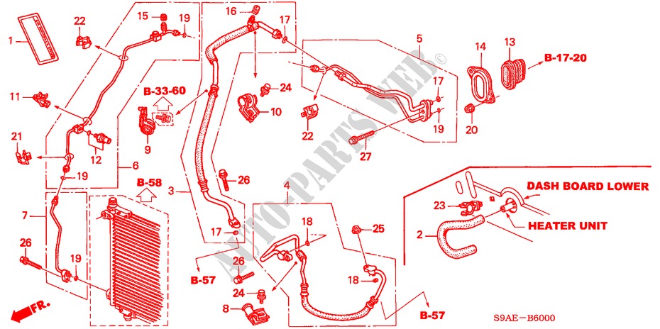 AIR CONDITIONER (HOSES/PIPES)(LH) for Honda CR-V LS 5 Doors 5 speed manual 2006