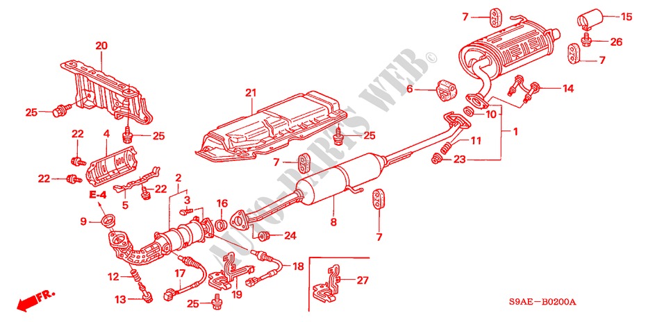 EXHAUST PIPE/SILENCER for Honda CR-V LS 5 Doors 5 speed manual 2006