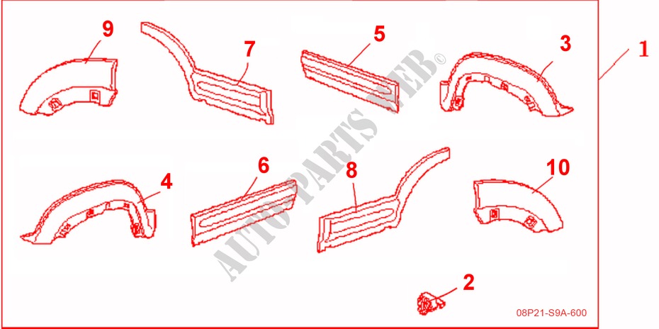 FENDER FLARE*MTL* for Honda CR-V LS 5 Doors 5 speed manual 2006