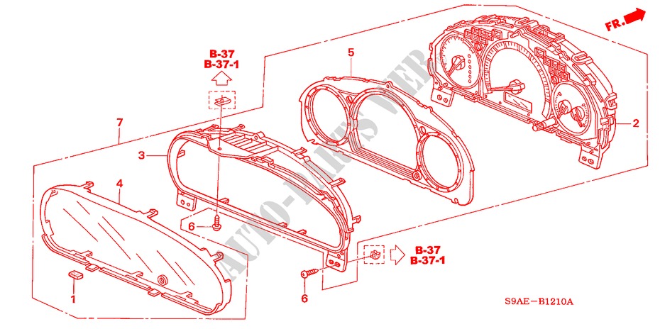 METER COMPONENTS (NS) for Honda CR-V LS 5 Doors 5 speed manual 2006