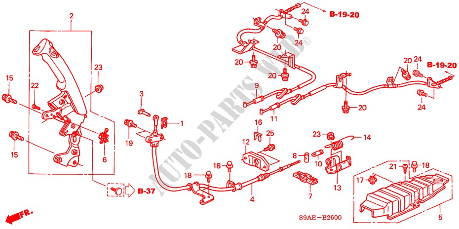 PARKING BRAKE (LH) for Honda CR-V RV-SI 5 Doors 5 speed manual 2006