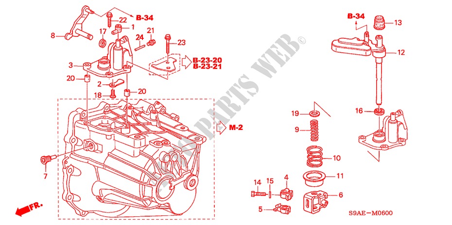 SHIFT ARM for Honda CR-V ES 5 Doors 5 speed manual 2006