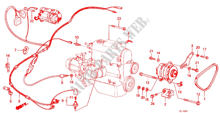 ENGINE ELECTRICAL (2) for Honda ACCORD BASIC 3 Doors 5 speed manual 1983