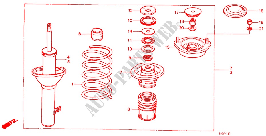 FRONT SHOCK ABSORBER for Honda ACCORD BASIC 3 Doors 5 speed manual 1983