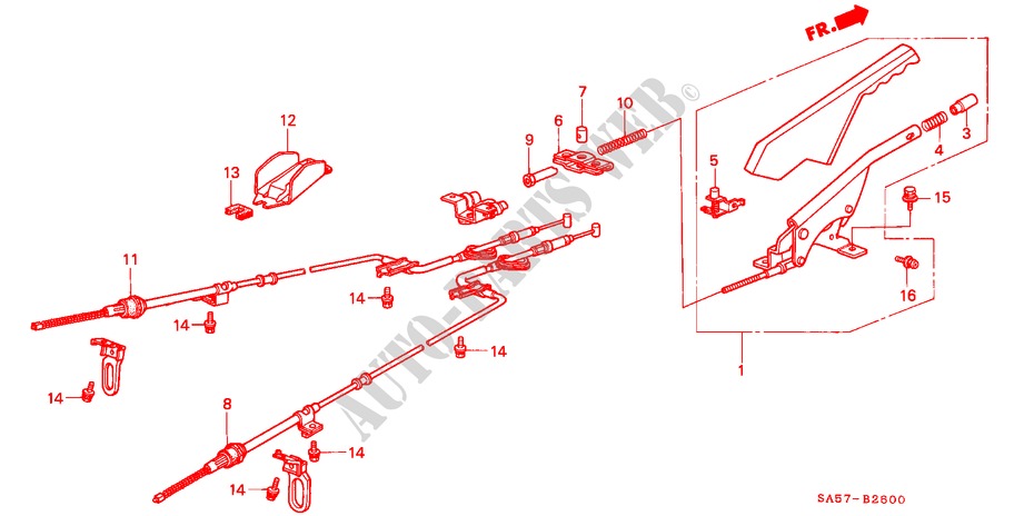 PARKING BRAKE for Honda ACCORD EX 3 Doors 5 speed manual 1982