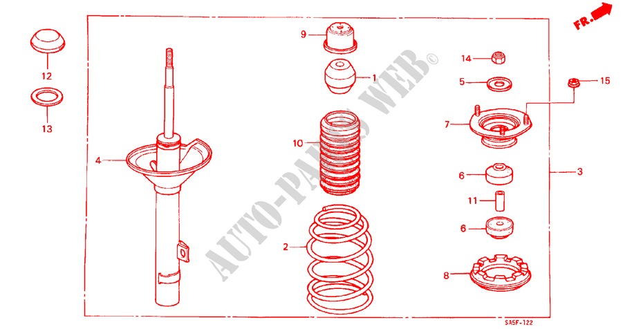 REAR SHOCK ABSORBER for Honda ACCORD STD 3 Doors 3 speed automatic 1983