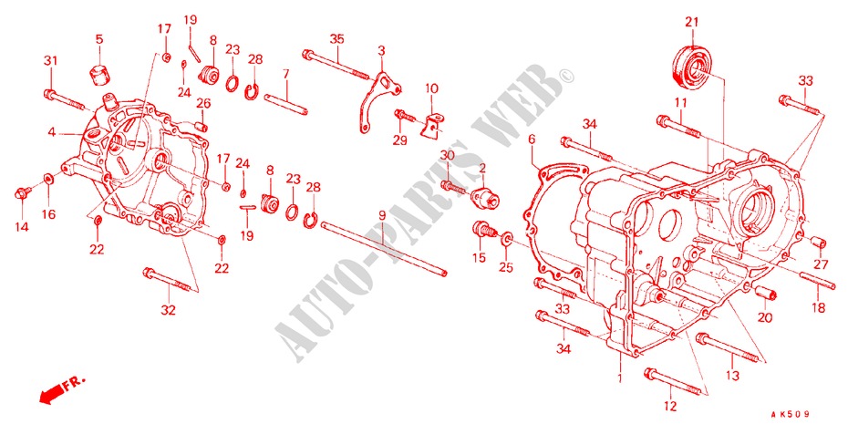 TRANSMISSION HOUSING for Honda ACCORD STD 4 Doors 3 speed automatic 1983