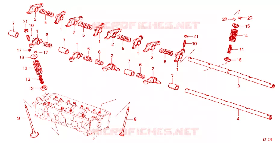 VALVE/ROCKER ARM Honda  ACCORD 1984 EX 1600 4 speed automatic 