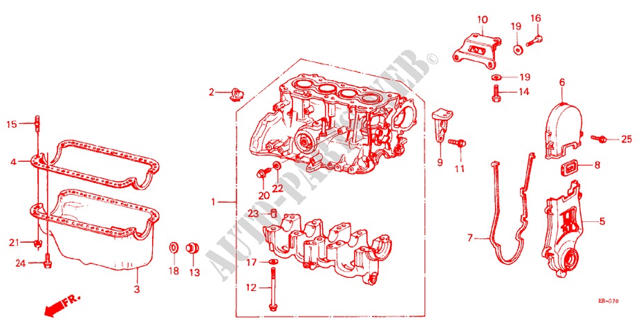 CYLINDER BLOCK/OIL PAN for Honda JAZZ DX 3 Doors 5 speed manual 1984