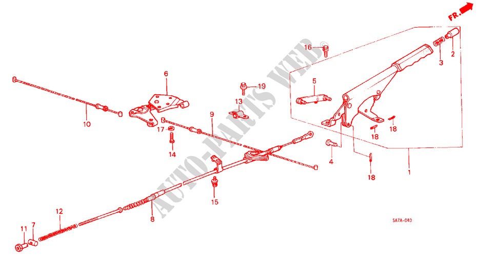PARKING BRAKE for Honda JAZZ DX 3 Doors 5 speed manual 1984