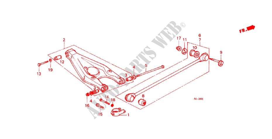 REAR LOWER ARM for Honda JAZZ DX 3 Doors 3 speed automatic 1985