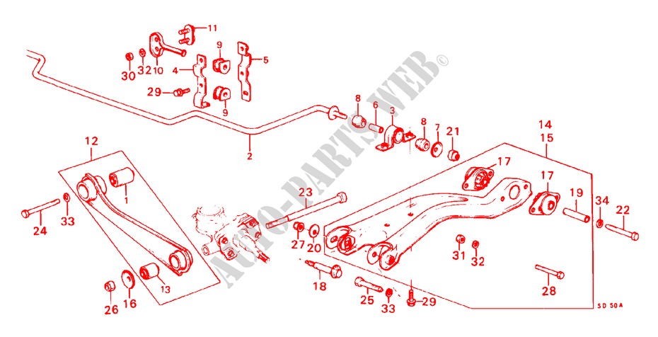 REAR LOWER ARM/RADIUS ARM (3D,4D,5D) for Honda CIVIC S 3 Doors 5 speed manual 1983